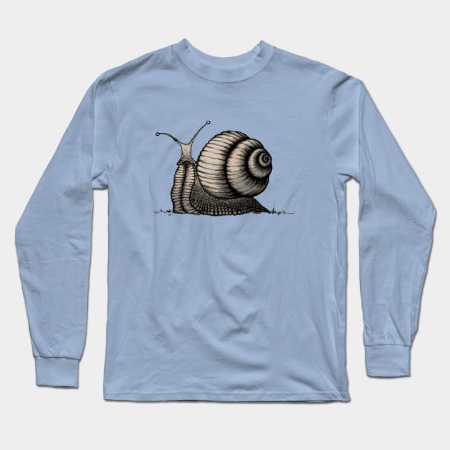 Snail Long Sleeve T-Shirt by mangulica